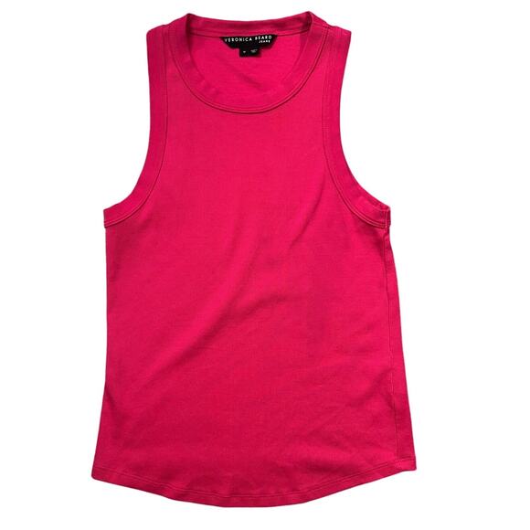 Veronica Beard Jordyn Pink Ribbed High Neck Tank Top Size M - Picture 1 of 4
